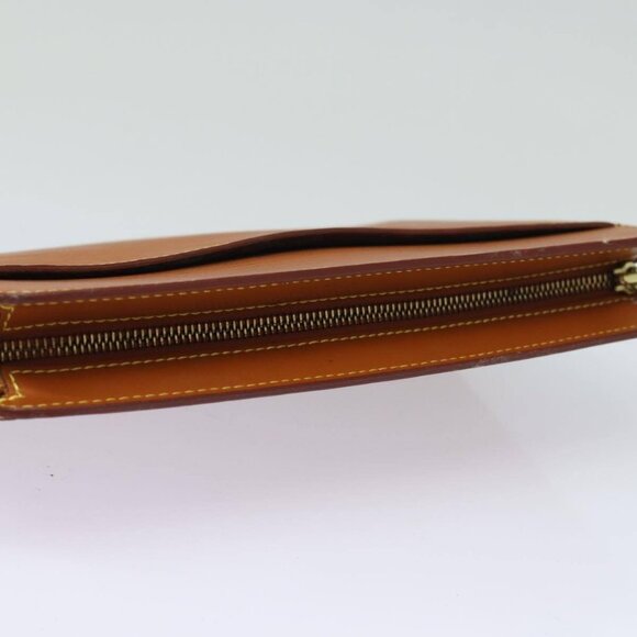 LOUIS VUITTON Epi Pochette Homme Clutch Bag Brown Zipang gold - Picture 12 of 14